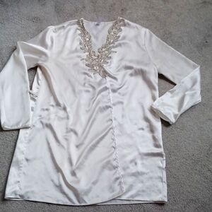 Flora by Flora Nikroo Satin and Lace Robe